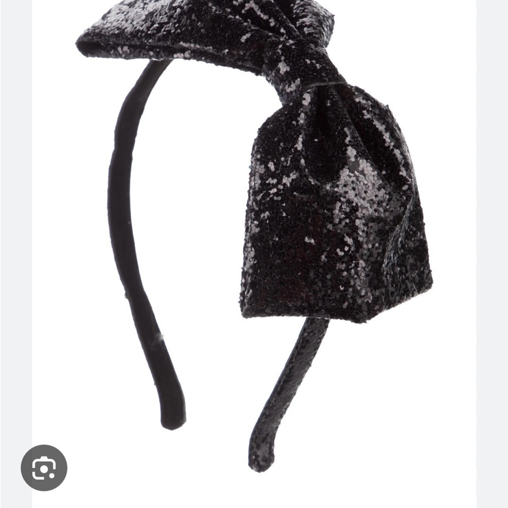Kate Spade Black Glitter Bow Headband